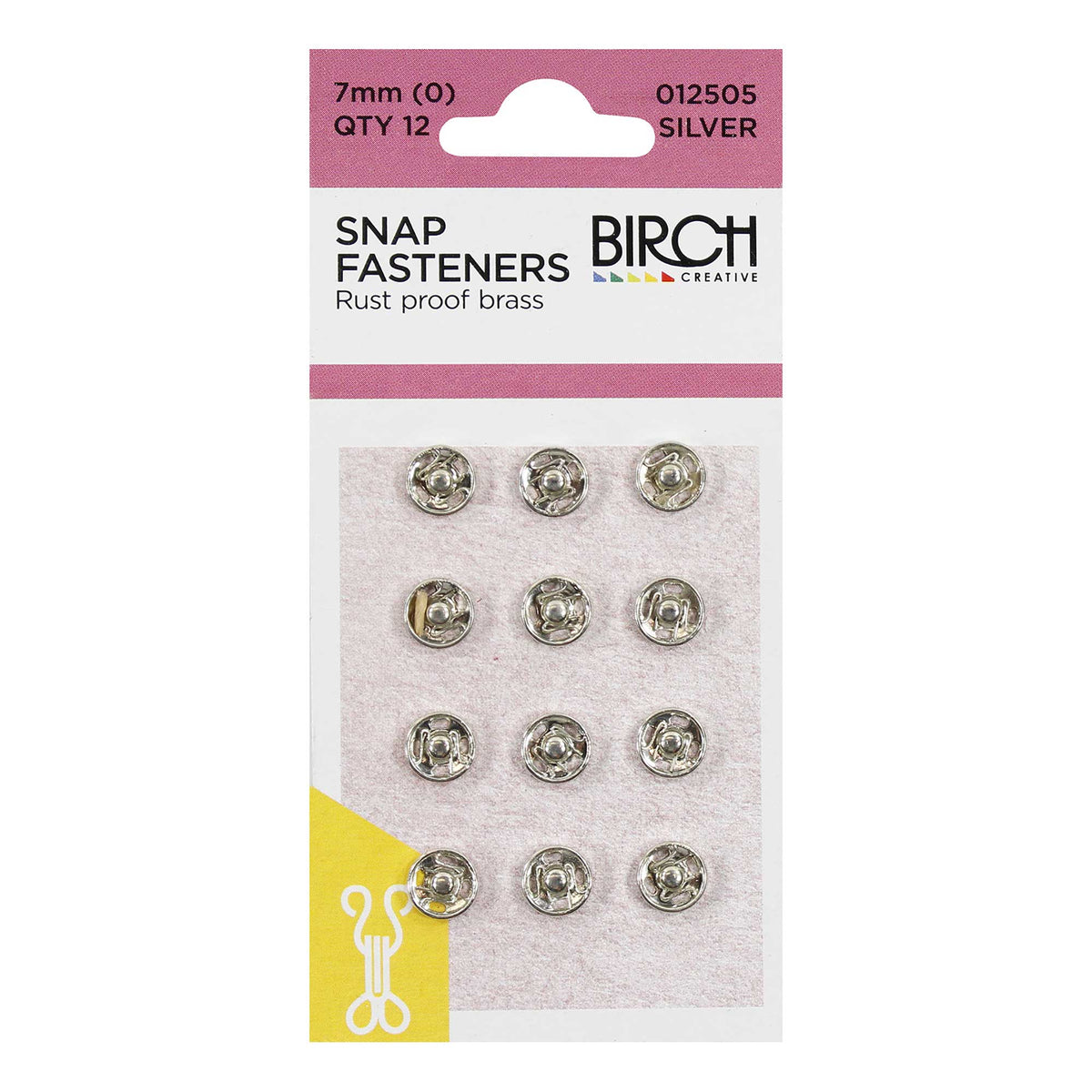 Press Studs Silver - 7mm 12pk