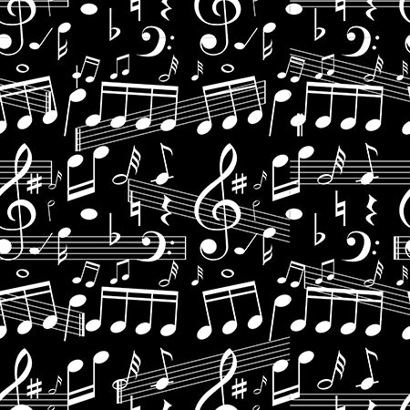 Music Sheet Black Monochroma - Fat Quarter