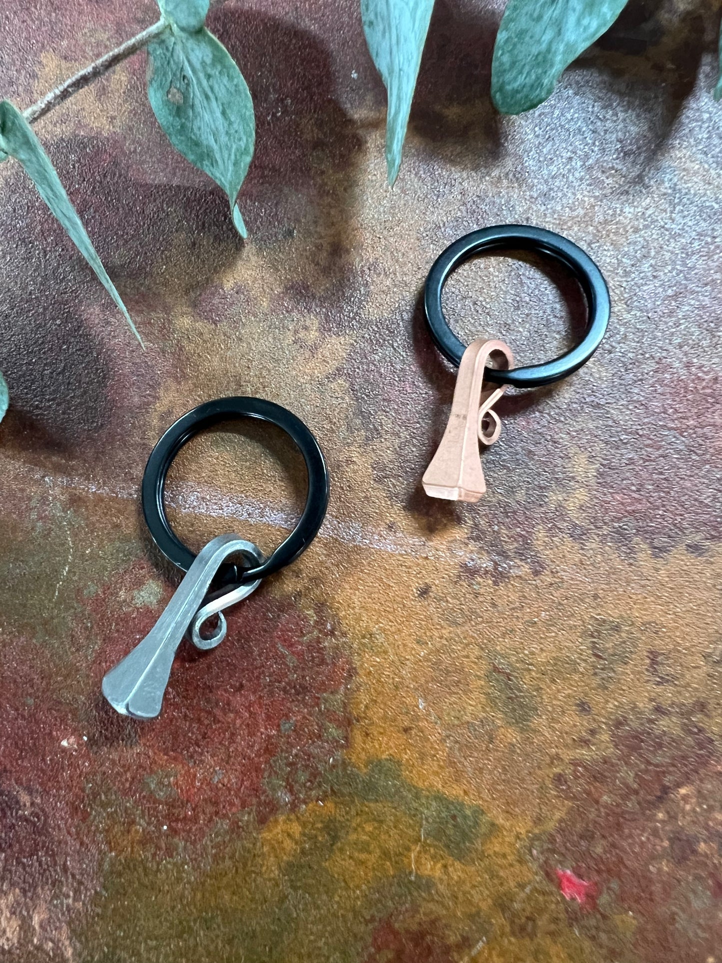 Horse Shoe Nail Key Ring - small