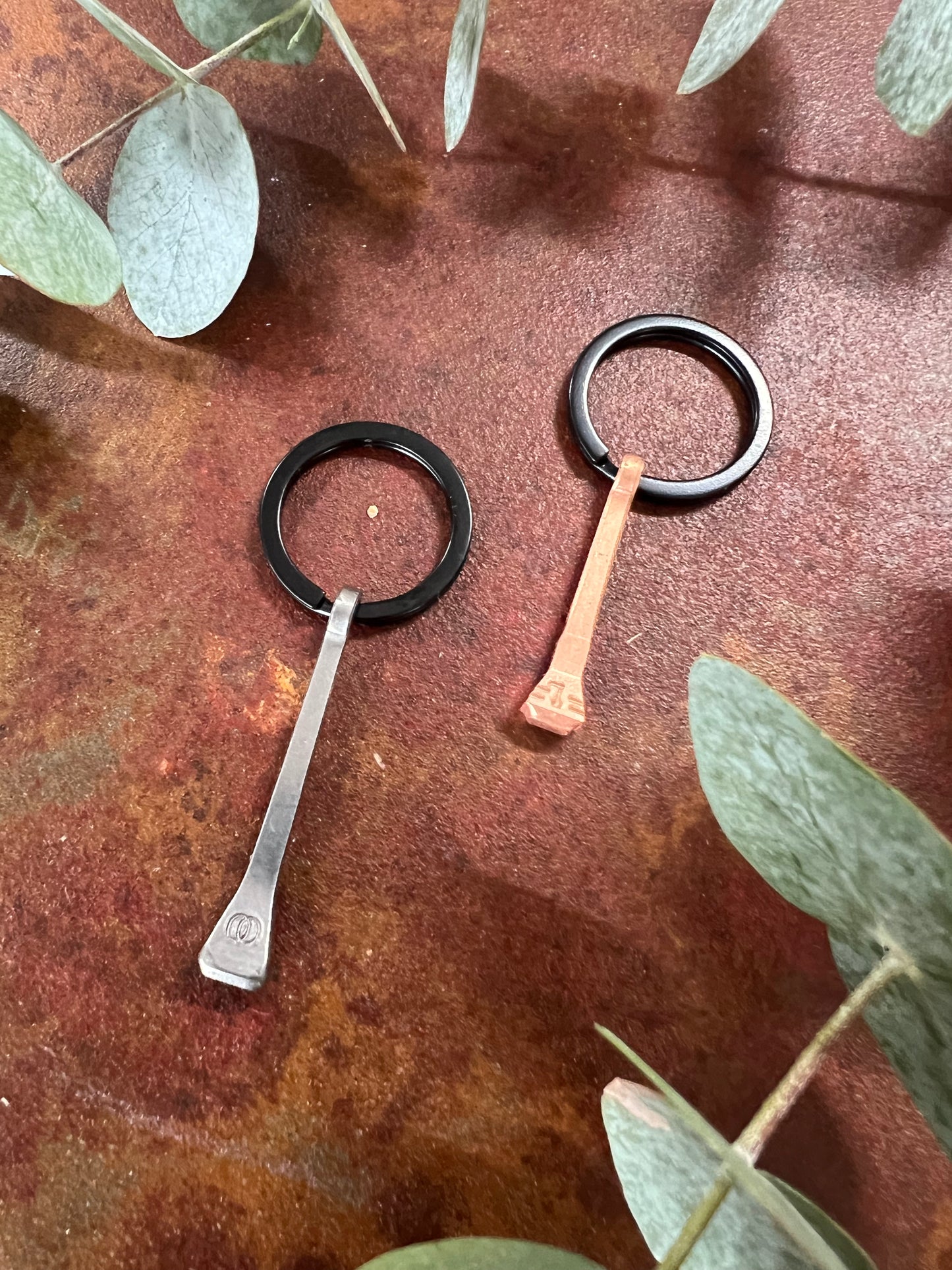 Horse Shoe Nail Key ring - Large