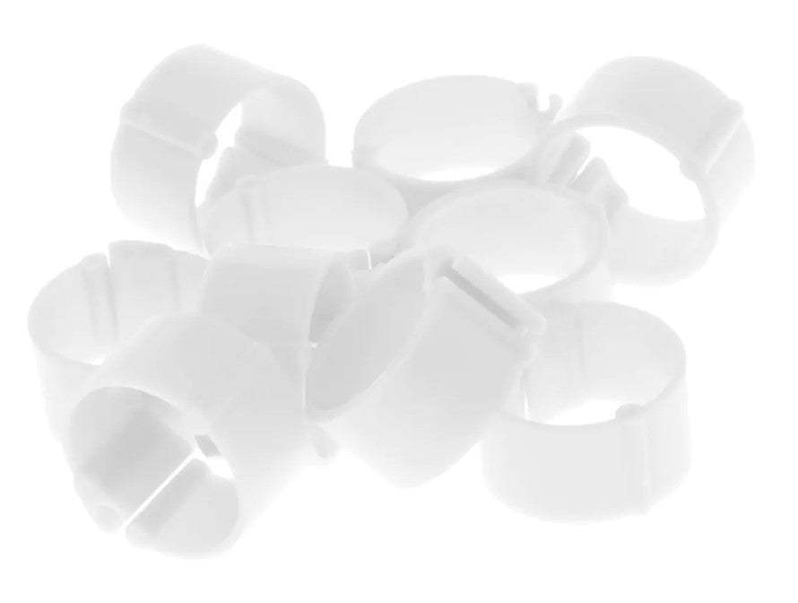 Poultry Leg Band Clip-on 9 mm 100-Pack White