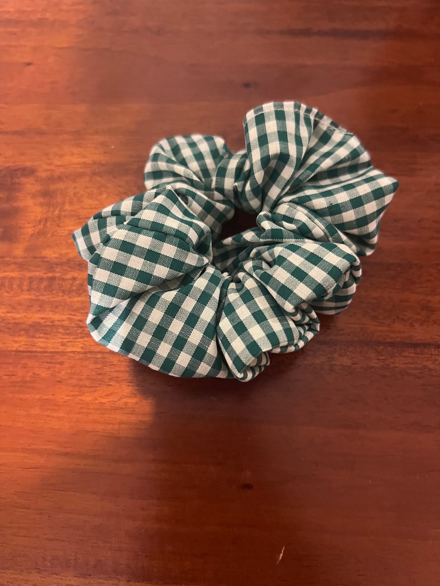 Green Check Scrunchie