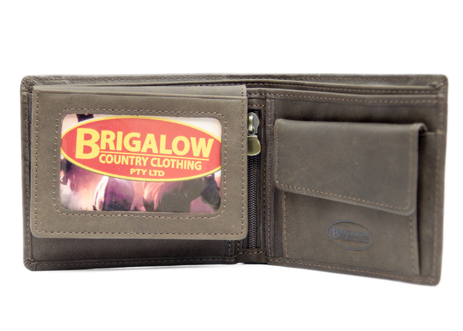 Team Roping - Bi-Fold - Dark Brown Leather Wallet