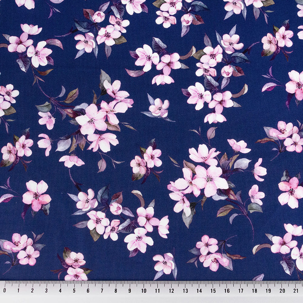 Gutermann Blooms - Floret Navy - Fat Quarter