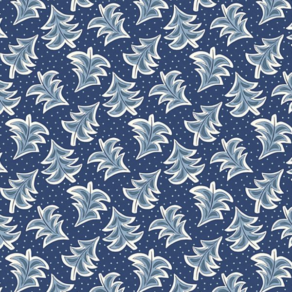 Merry & Bright Dancing Trees Blue - Fat Quarter
