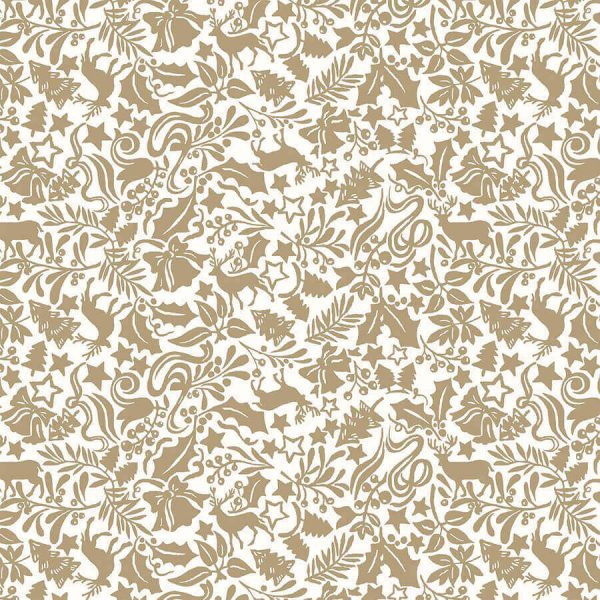 Woodland Christmas Enchanted Forest Gold - Fat Quarter