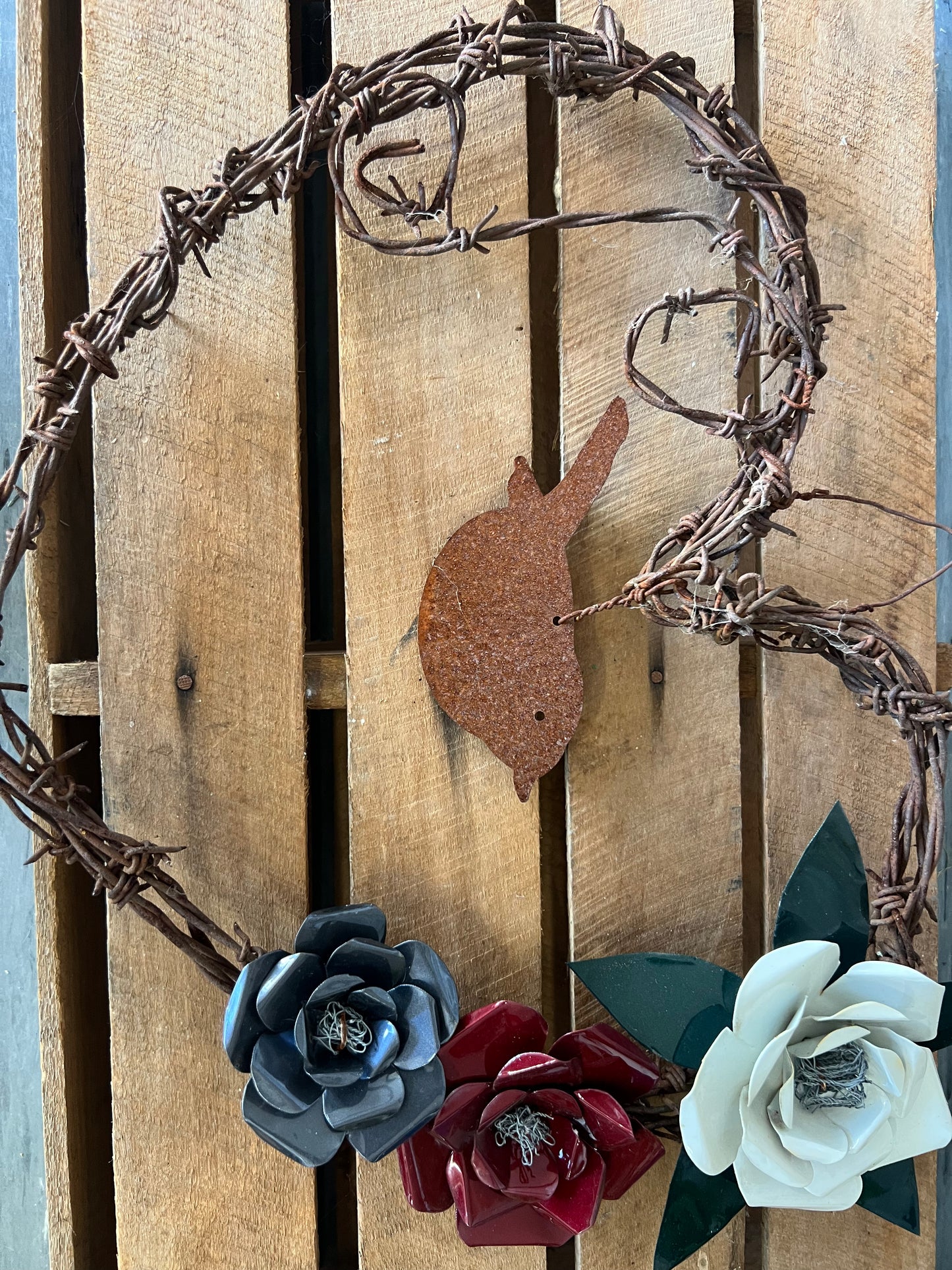 Barbed wire wall art - heart