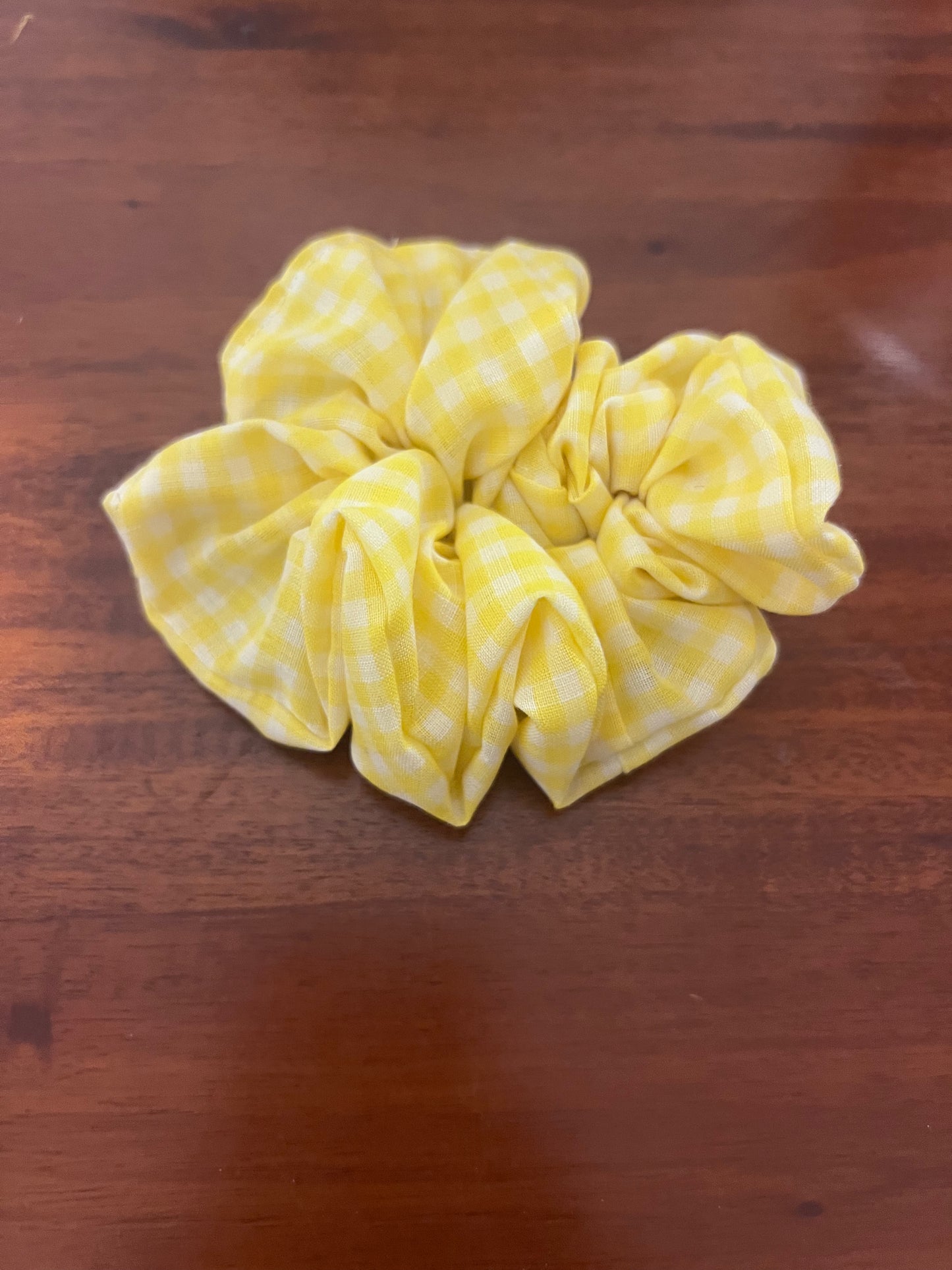 Yellow Check Scrunchie