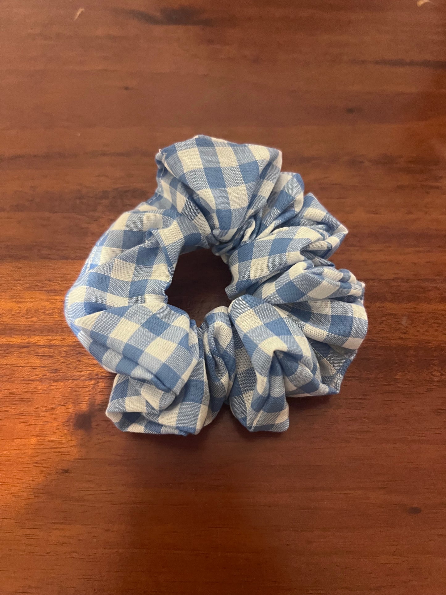 Blue Check Scrunchie