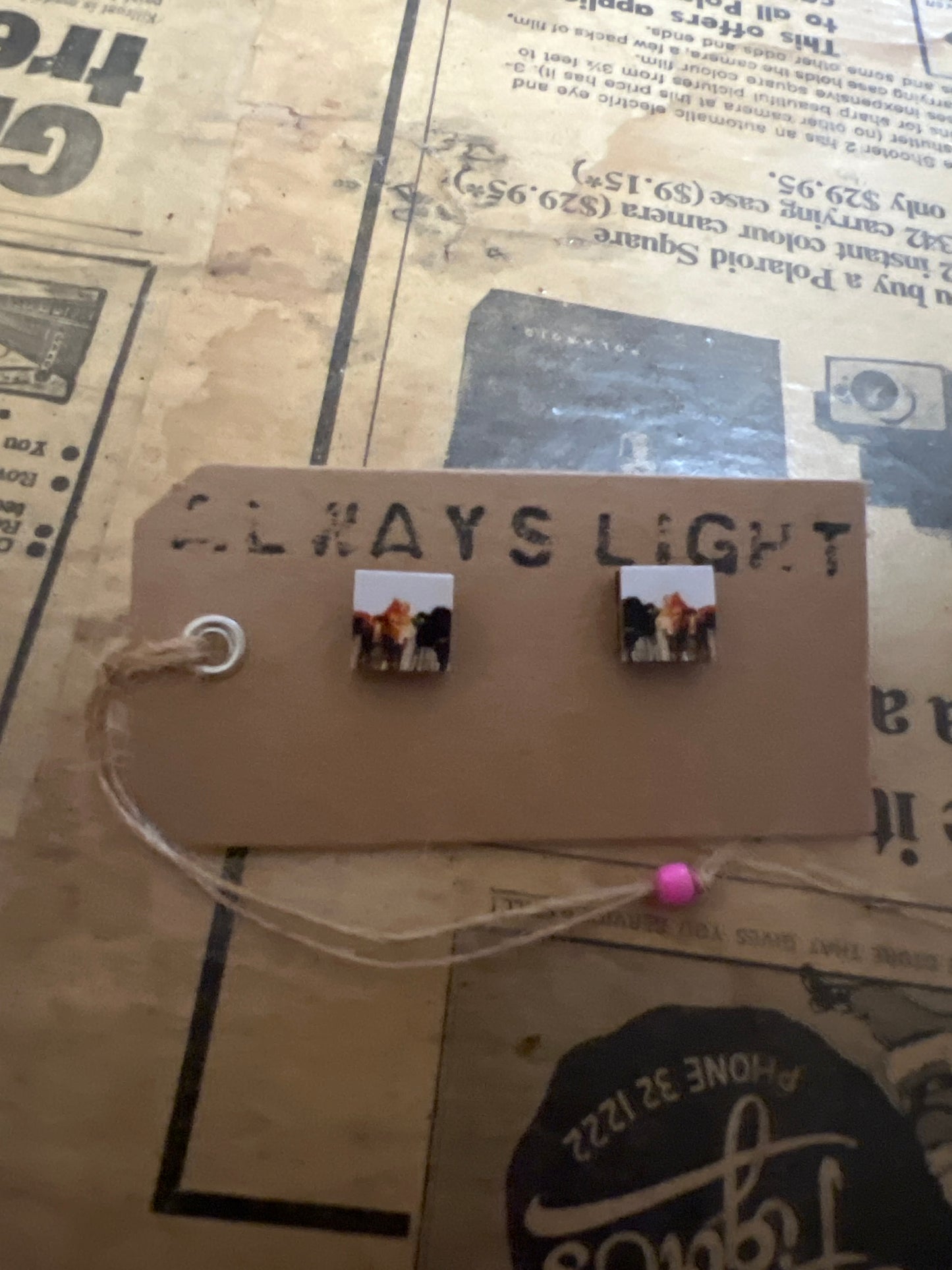 Cattle At Fence Earrings (1x1cm)