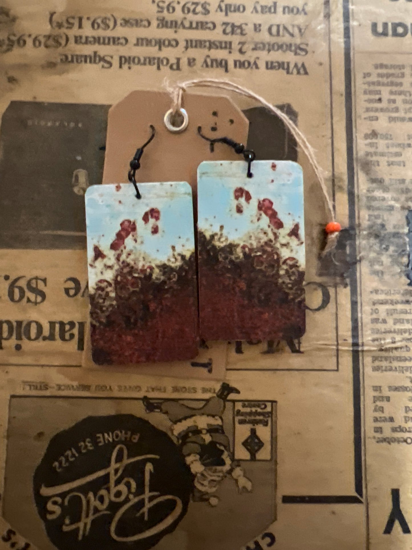 Rusty Drum Earrings (3x5cm)