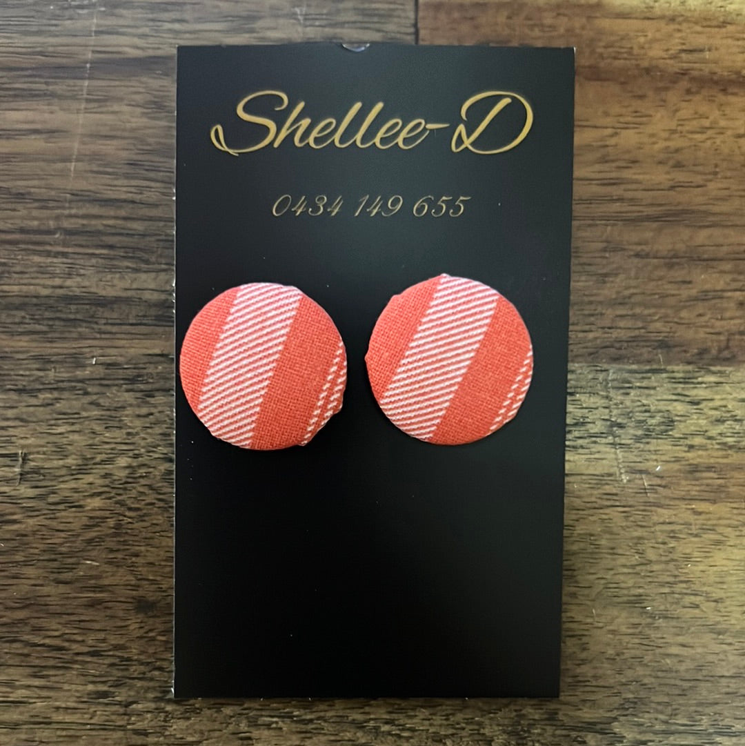 Earrings by Shellee-D - Red & White Geometric