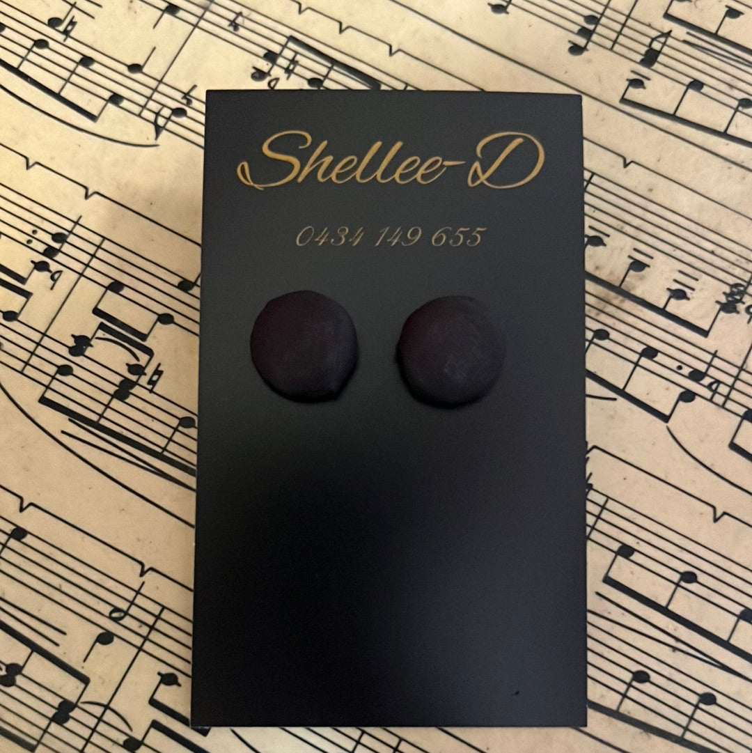 Earrings by Shellee-D - Dark Plain Stud