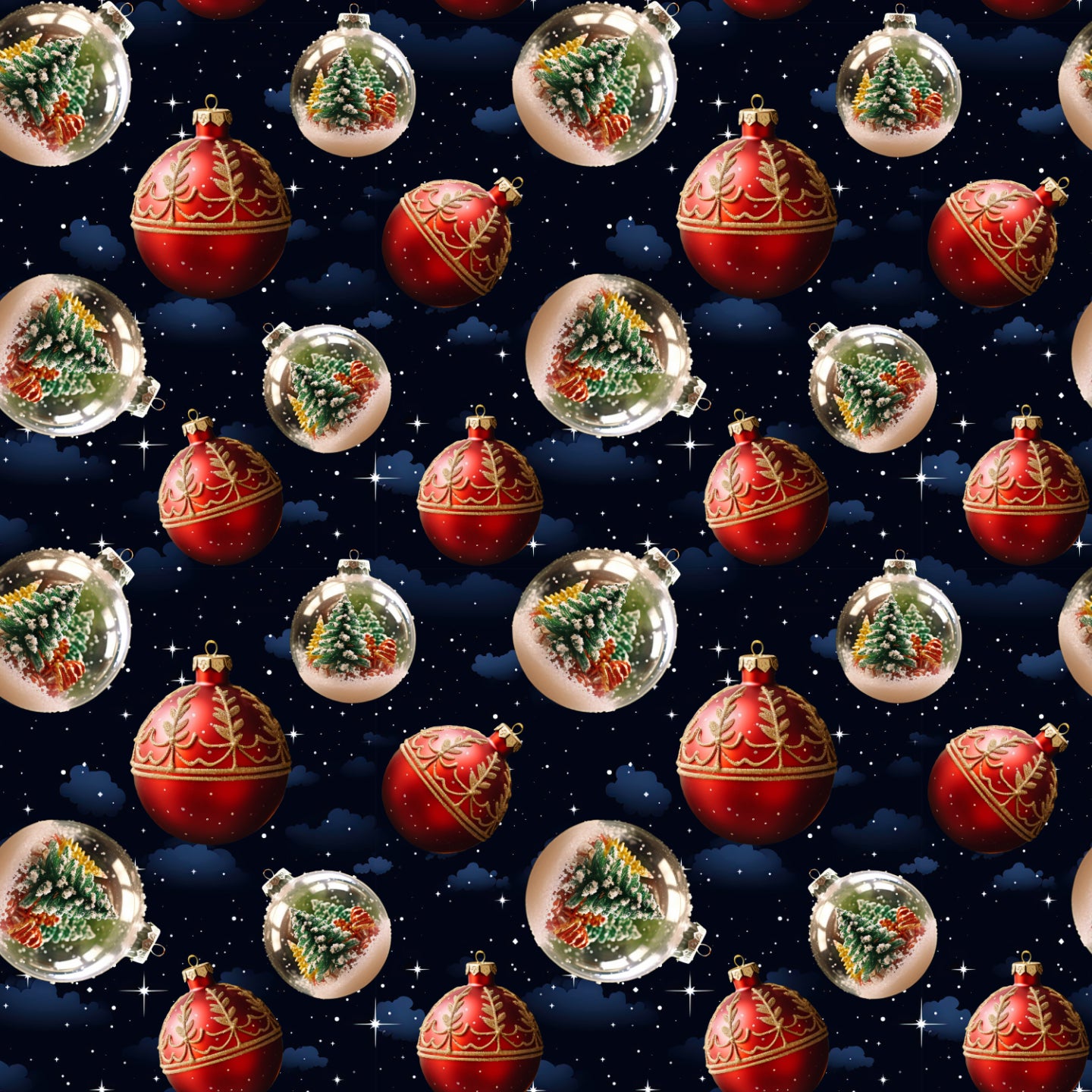 Santa in Oz - Baubles - Fat Quarter