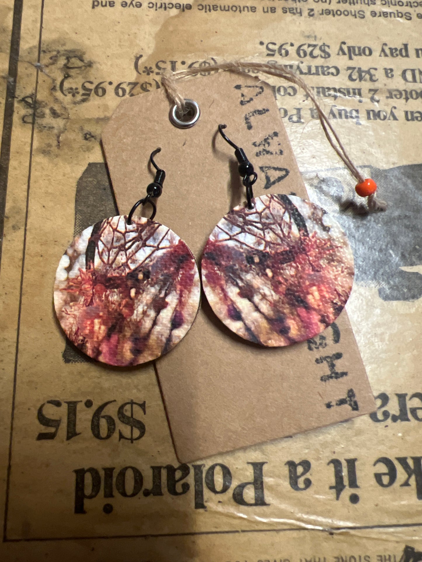 Orange Dreamcatcher Earrings (3x3cm)