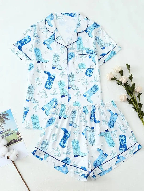 Blue Boots Pajama Set