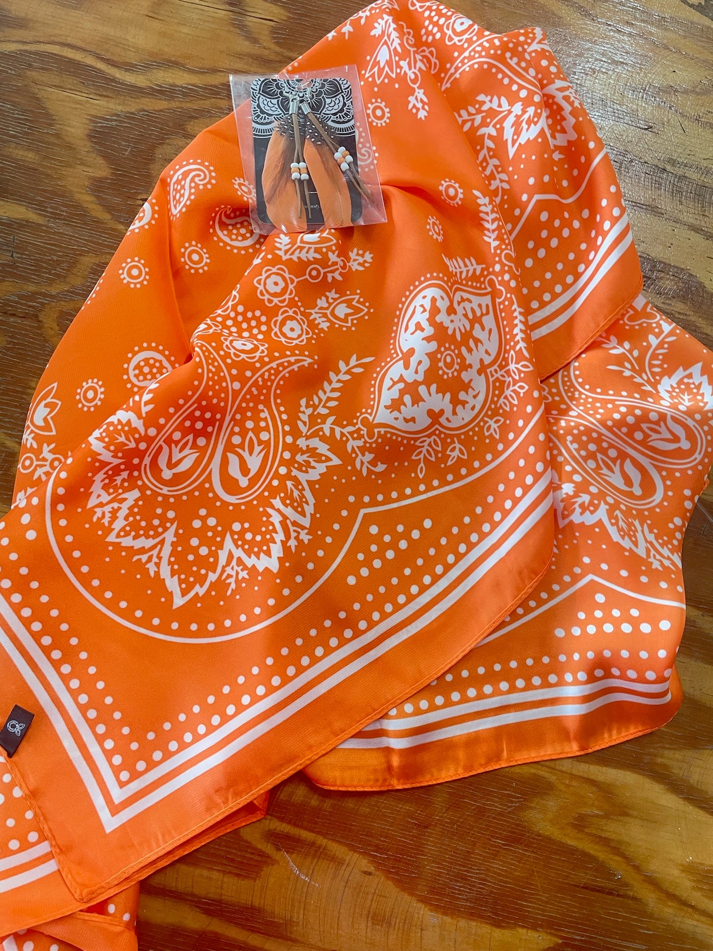 Bright Orange Paisley Wild Rag