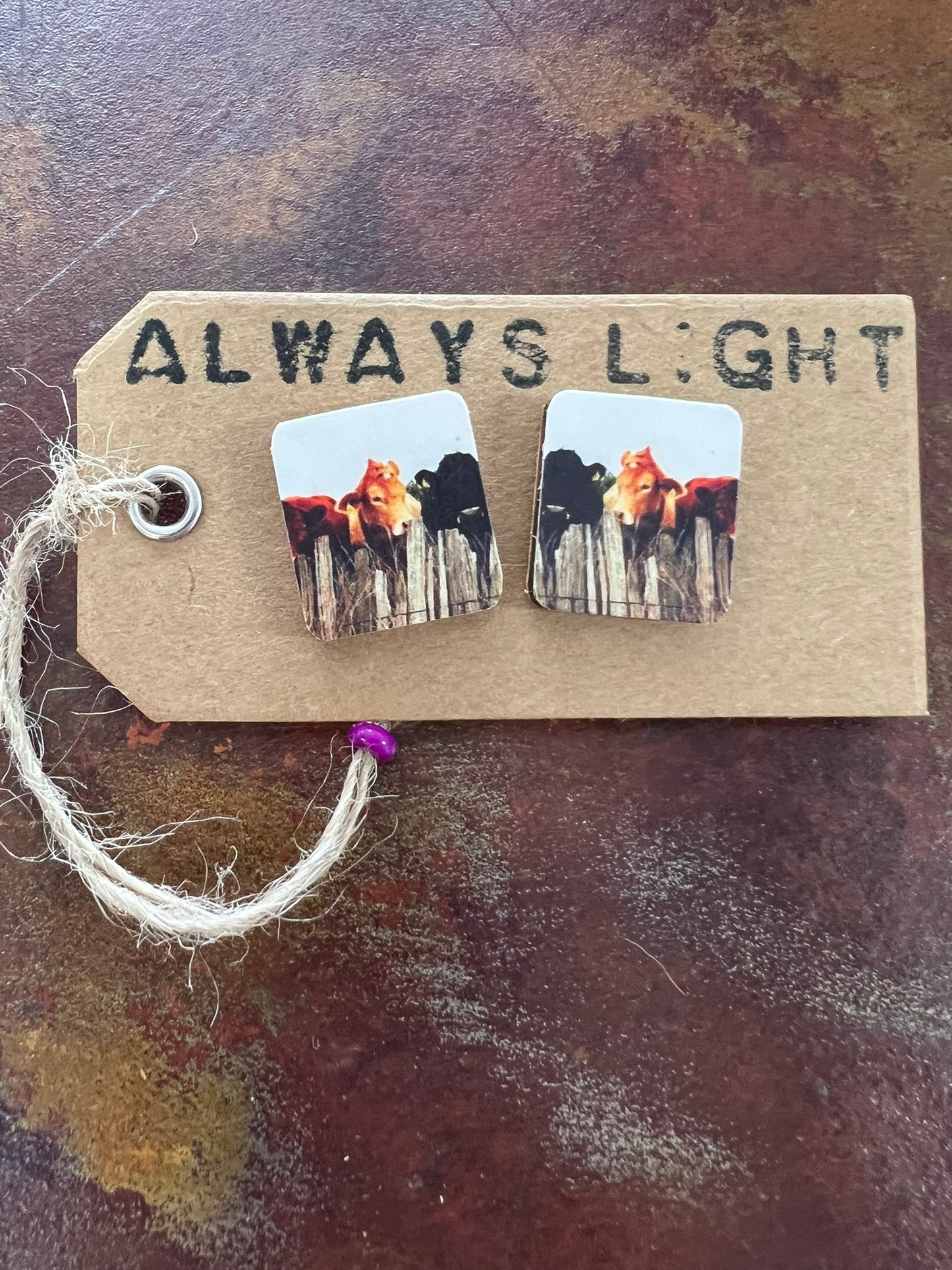 Cattle at Fence Earrings