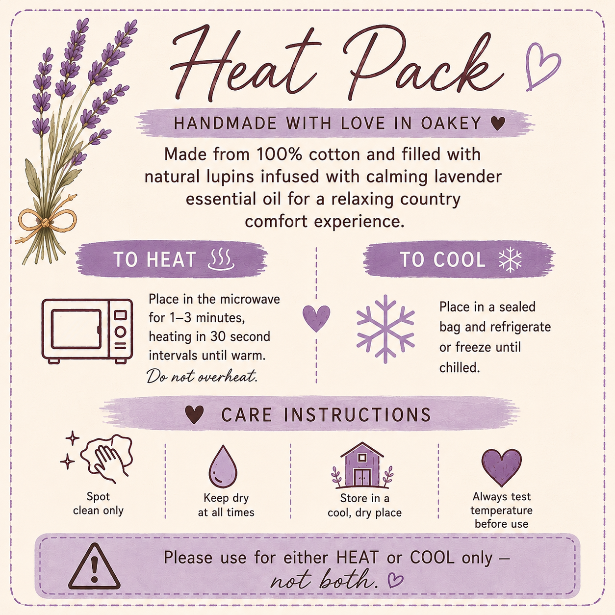 Handmade Lavender Lupin Heat / Cool Packs