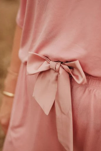 Lazee Luxe PJ Shorts - Dusty Pink