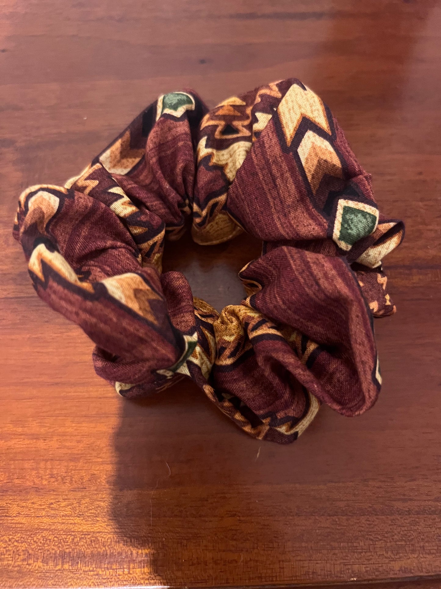 Red Aztec Scrunchie
