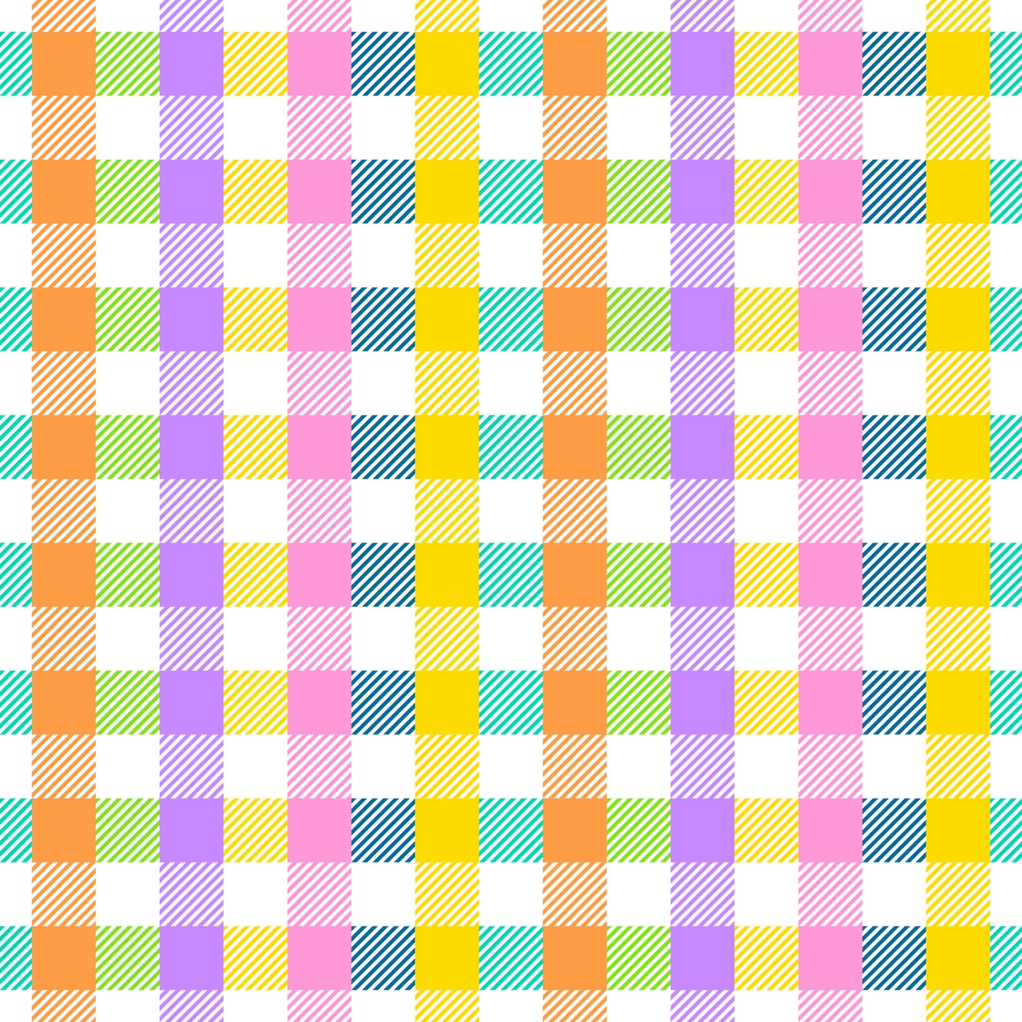 Gingham - Bright Multi - Fat Quarter