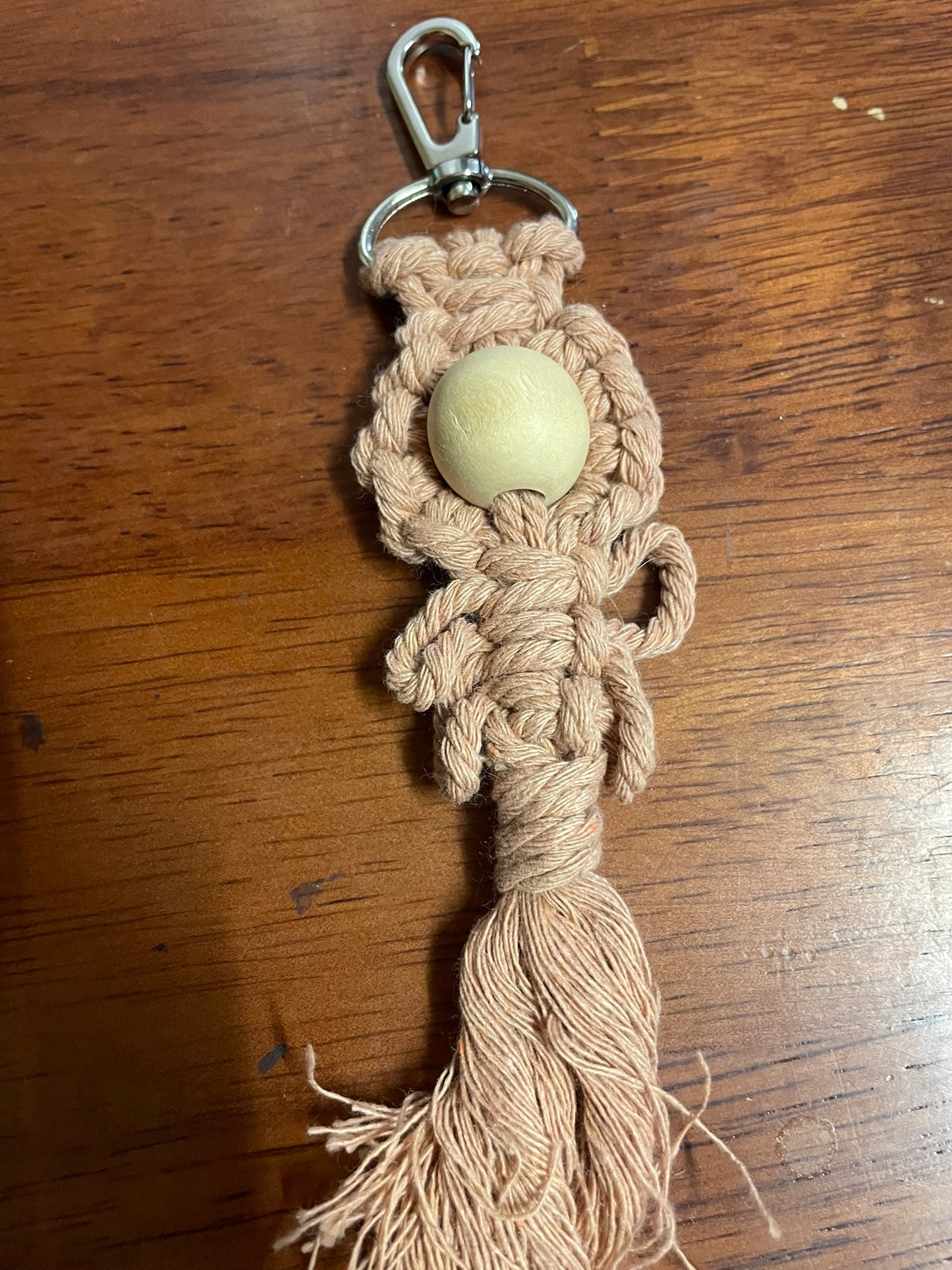 Handmade Macrame Keyring - beaded