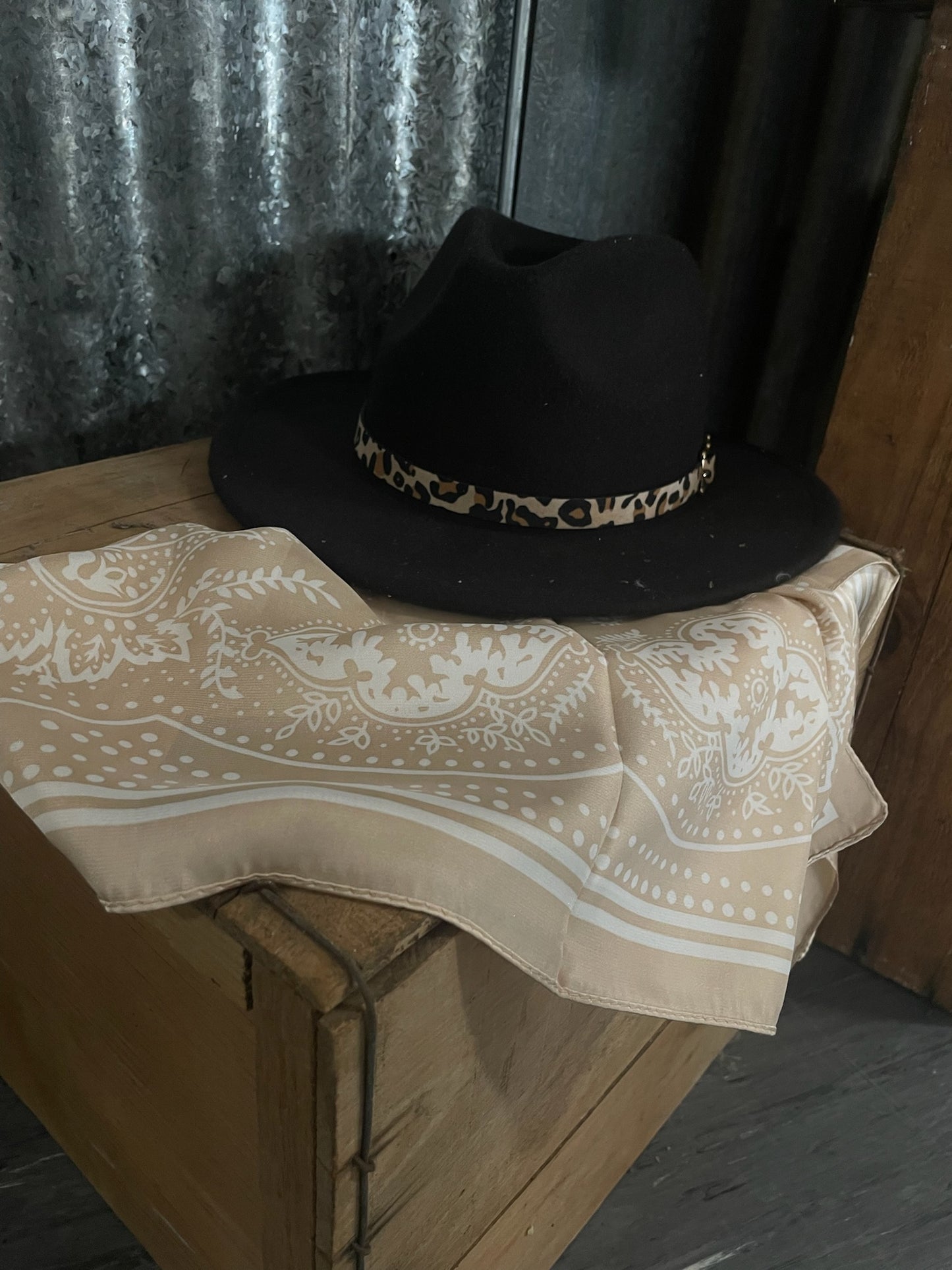 Latte Paisley Wild Rag