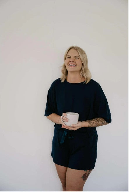 Lazee Luxe Top - Navy