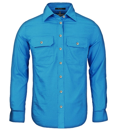 Women's Pilbara Open Front L/S Shirt - Azure