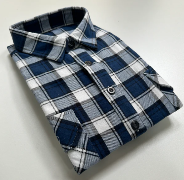 Pilgrim - Full Button Flannelette Shirt - Indigo
