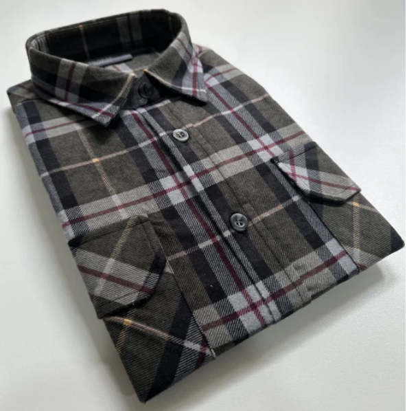 Pilgrim - Full Button Flannelette Shirt - Khaki