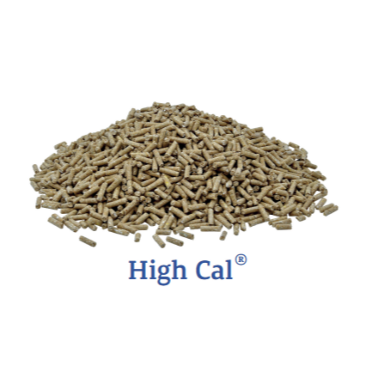 Pile of High Cal pellets on a white background