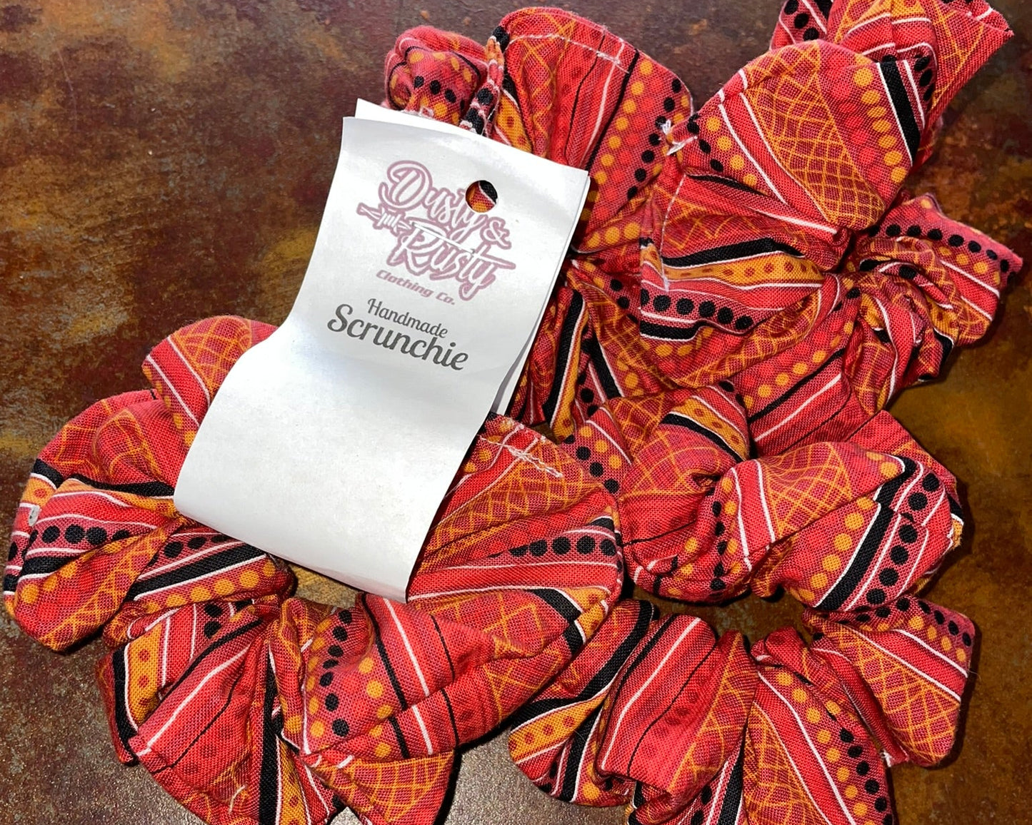 Red Lines Scrunchie