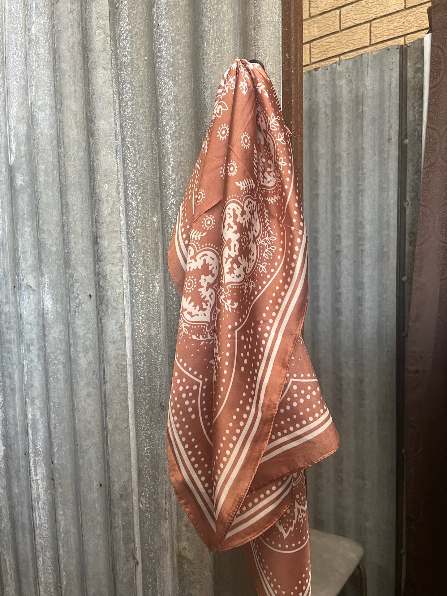 Rose Brown Paisley Wild Rag