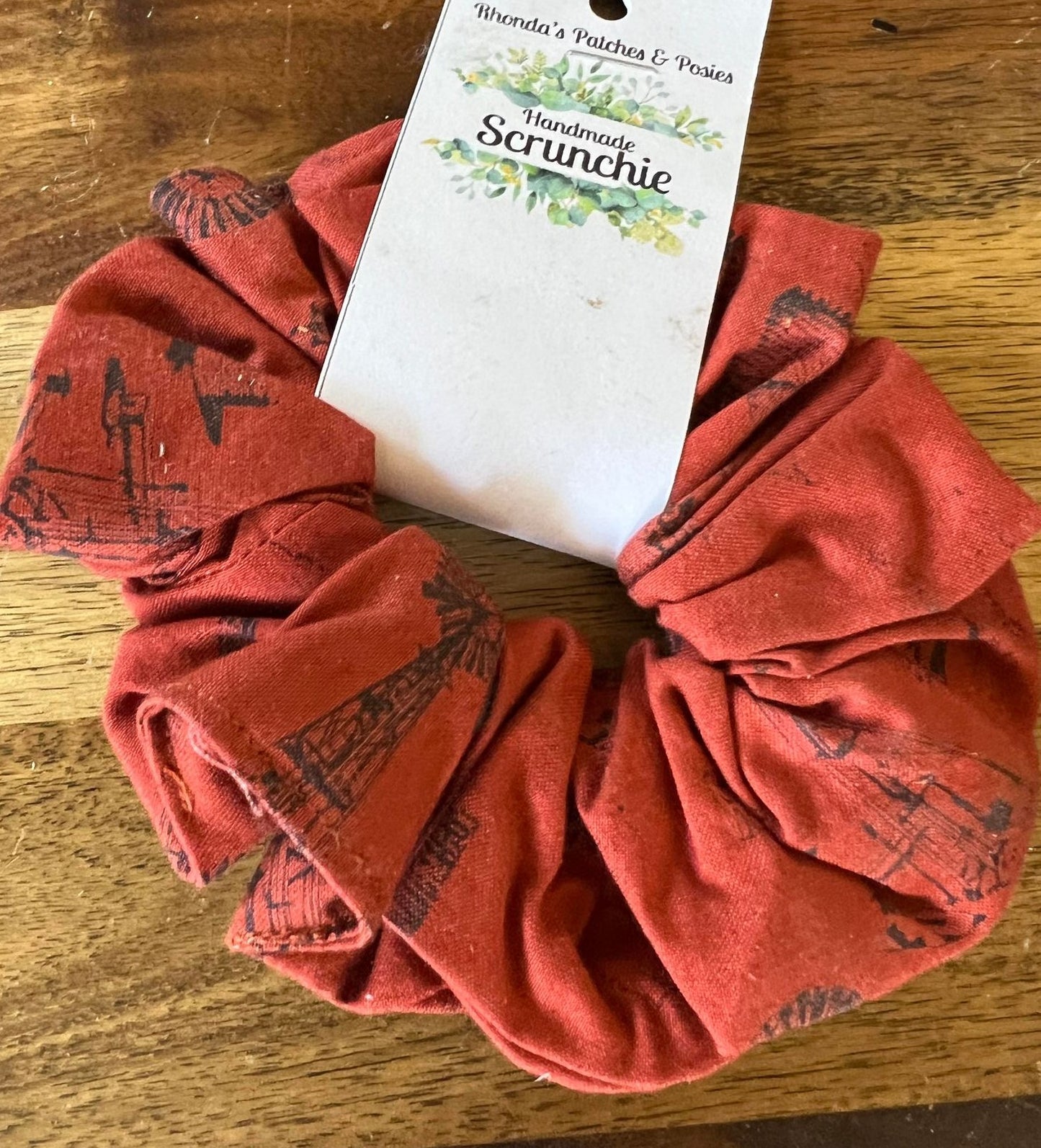 Scrunchie - Rust & Windmills