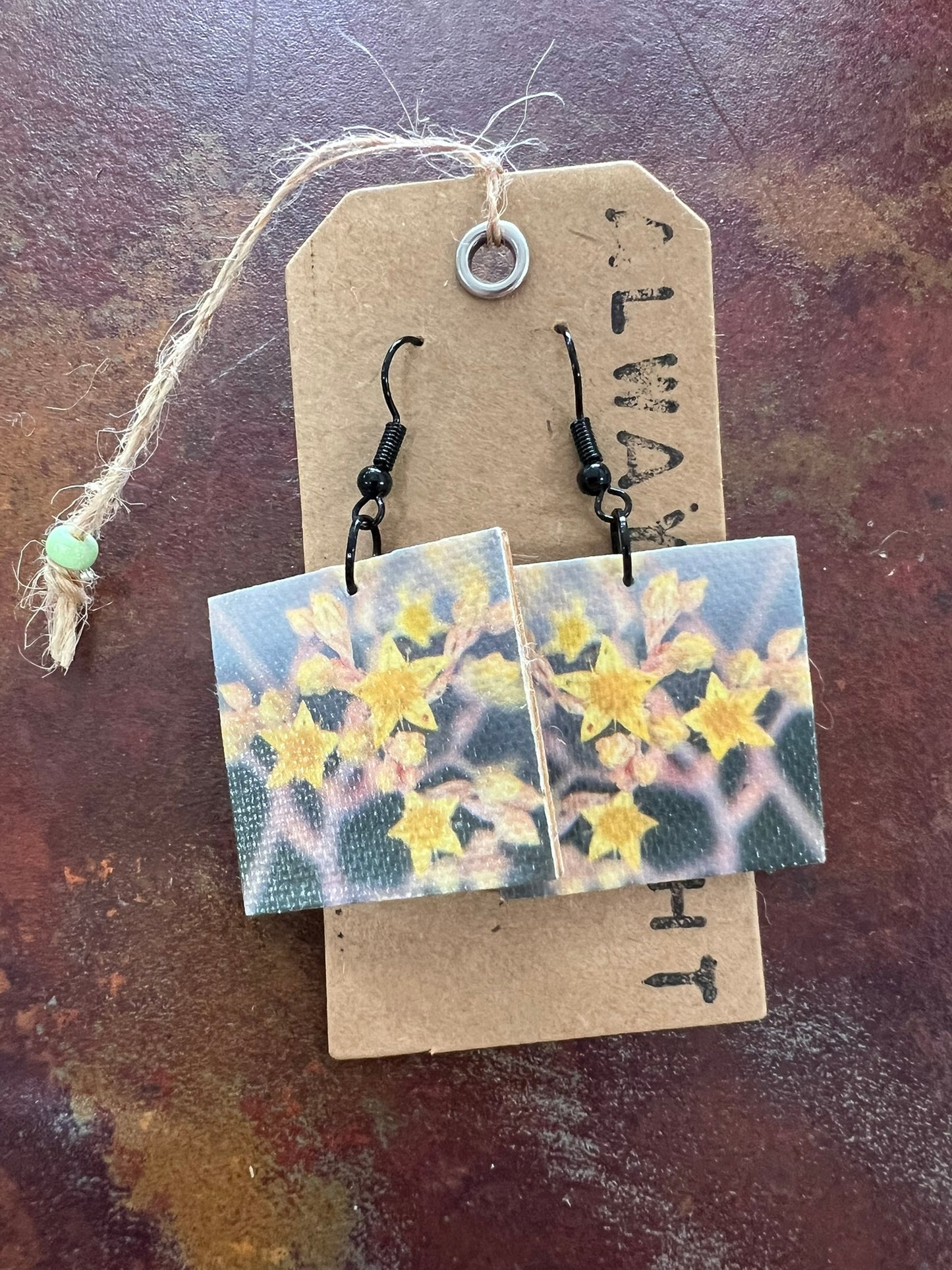 Yellow Flower Earrings (3x3cm)