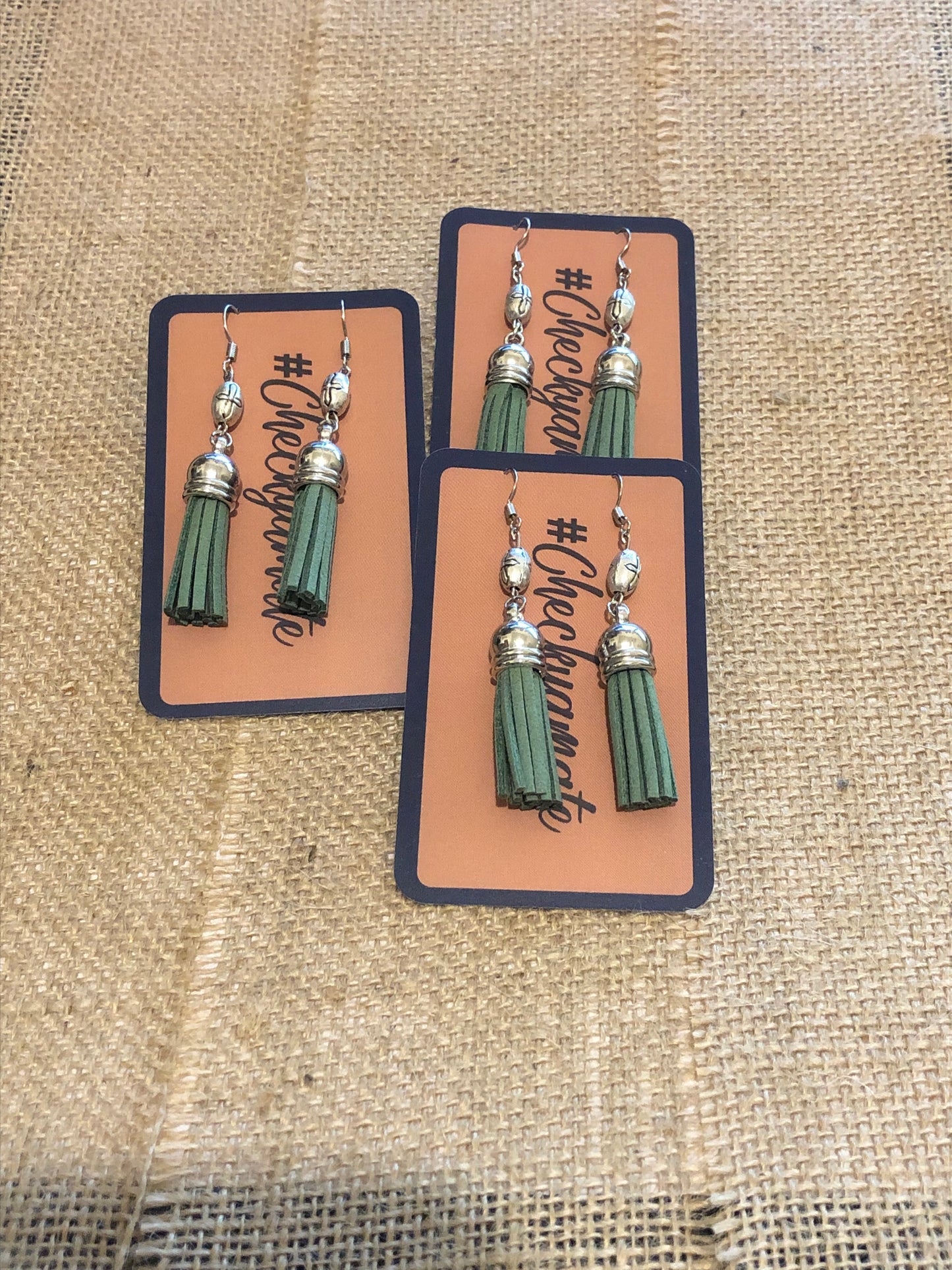 Green Tassel Earrings -013