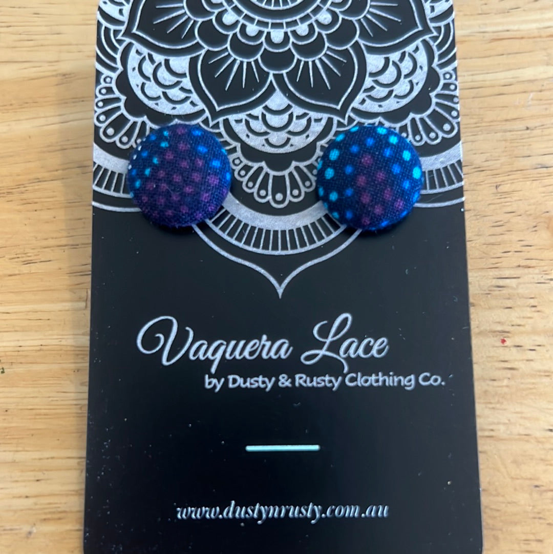 Small blue dot work studs - 048