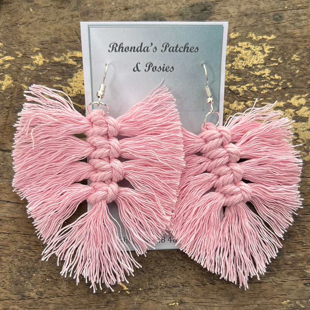 Feather Macrame Earrings