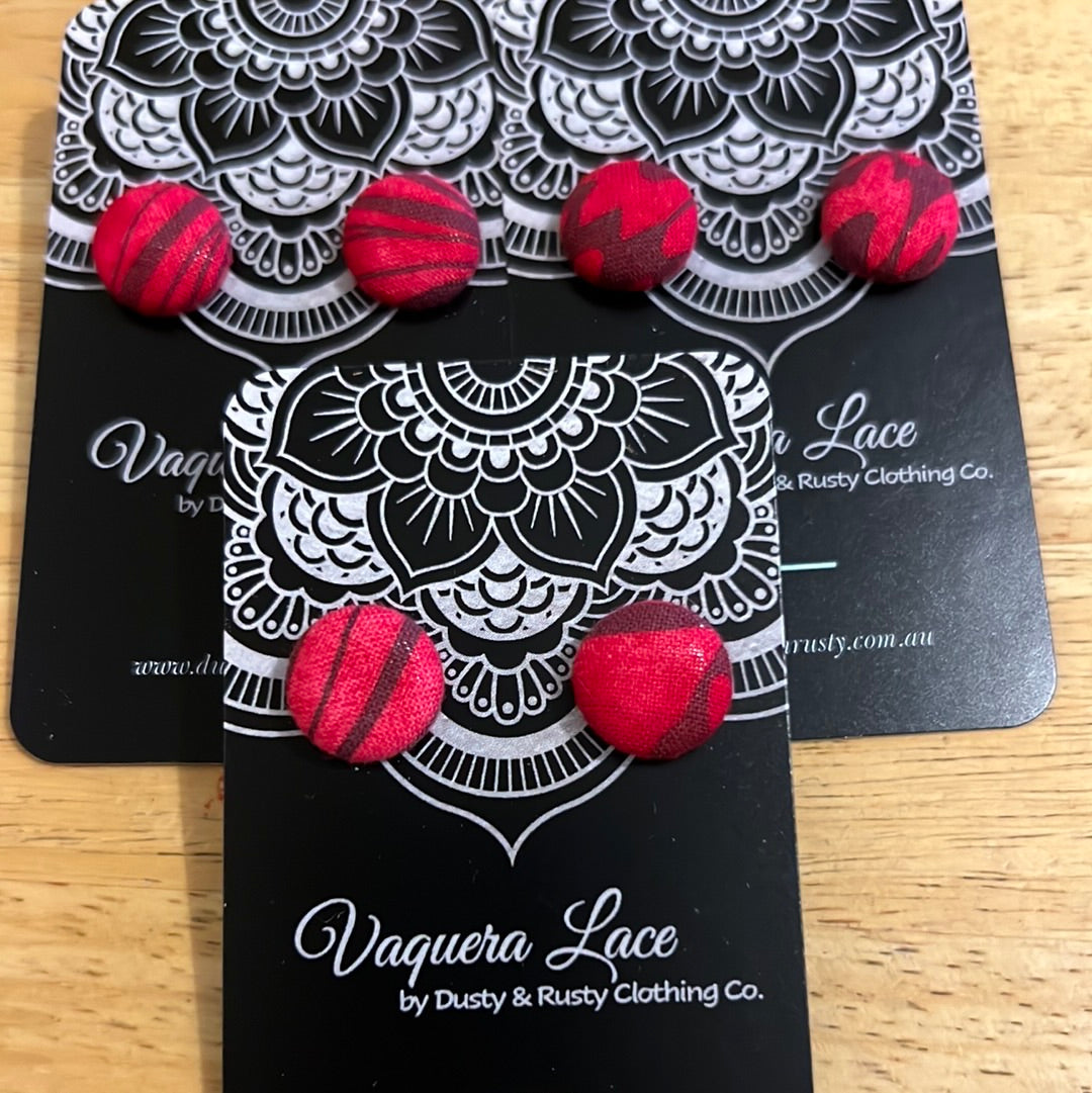 Red butterfly wings stud earrings - small - 051