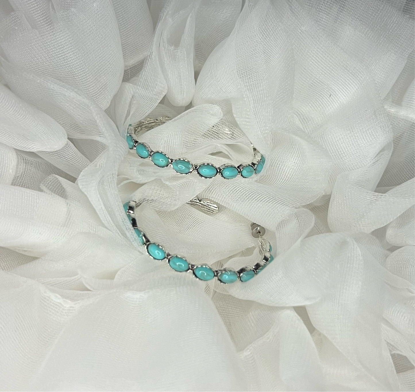 Turquoise Hoop Earrings - 006