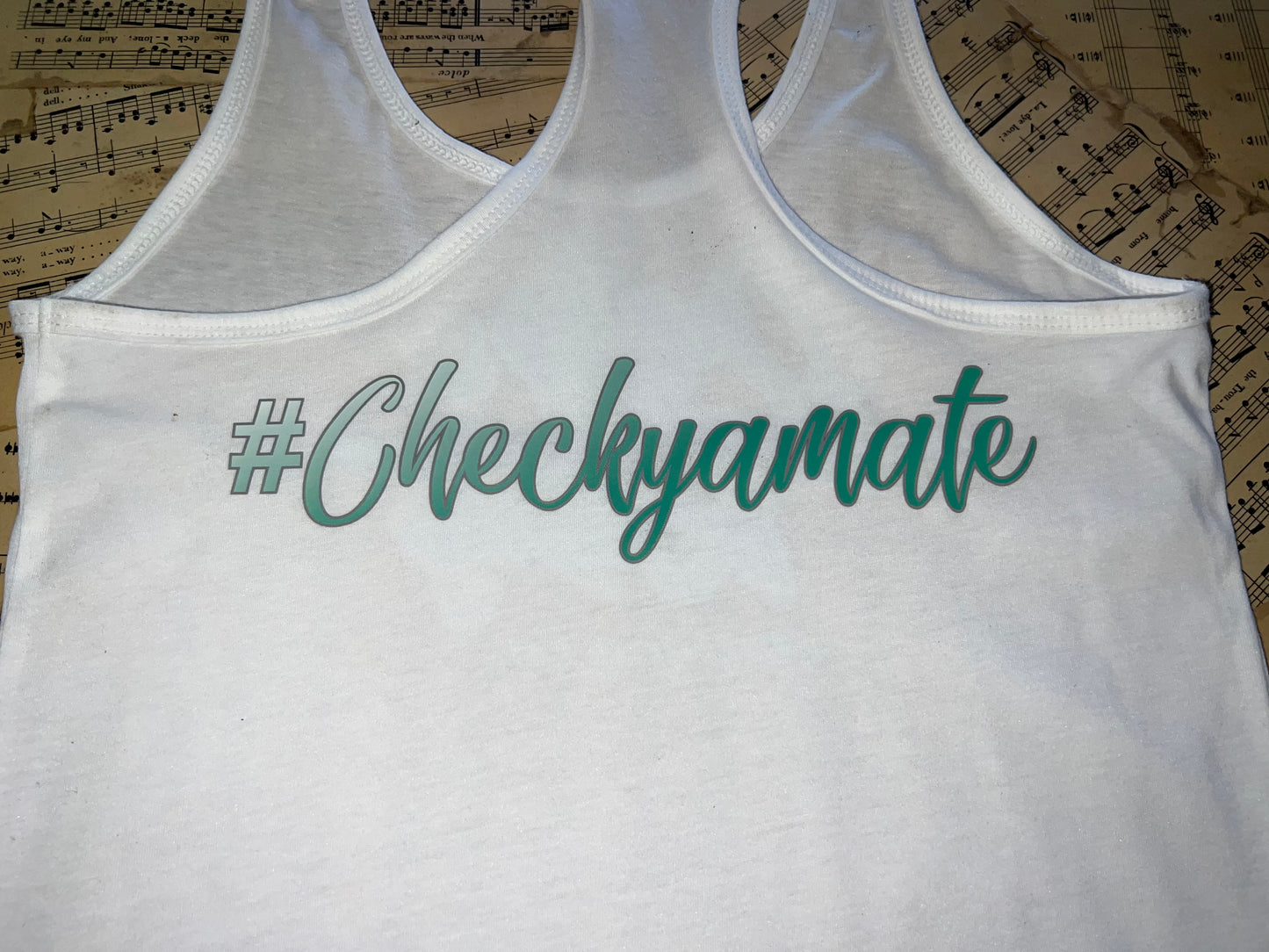 White Logo Racer Back Singlet