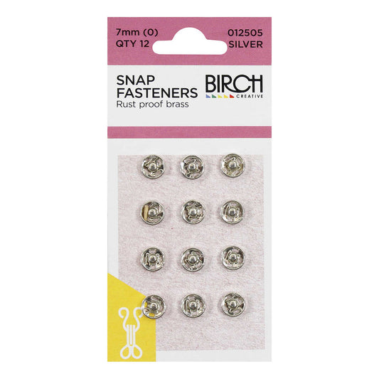 Press Studs Silver - 7mm 12pk