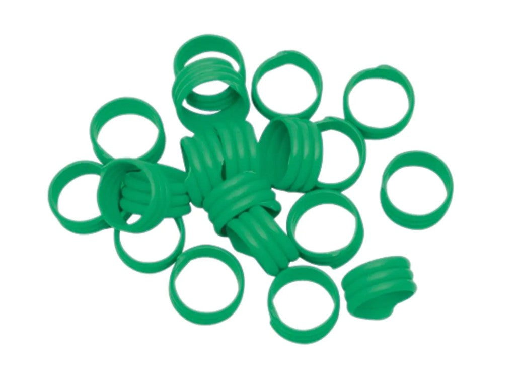 Poultry Leg Bands Spiral 16 mm Green 20-Pack