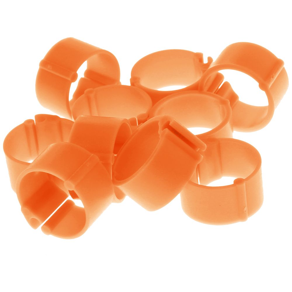 Poultry Leg Band Clip-on 20mm 10pk Orange
