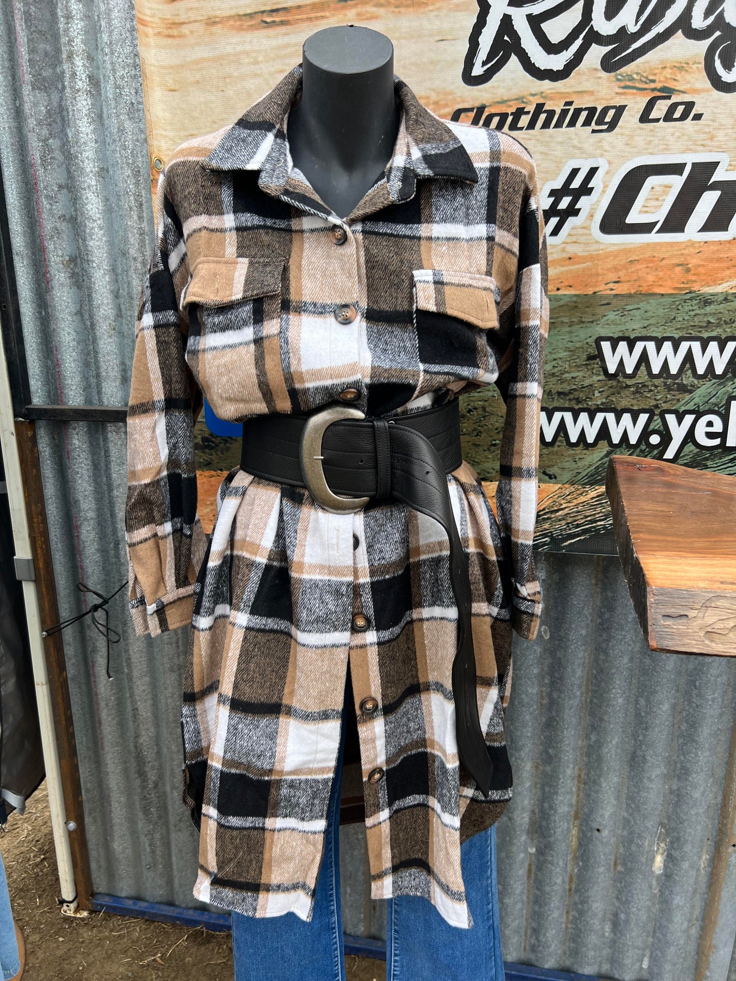 Clara Plaid Long Coat