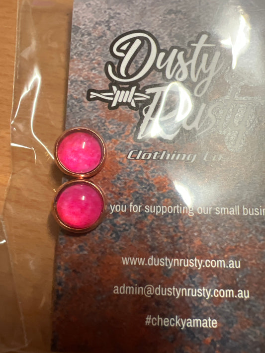 Hot Pink Clip-on Earrings
