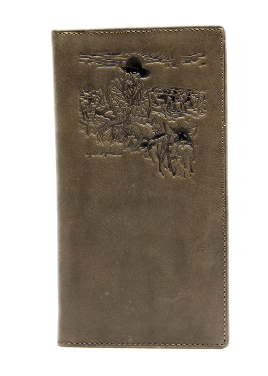 Dark Brown Leather Rodeo Brand - Old School Wallet