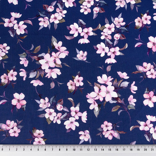 Gutermann Blooms  - Floret Navy - Fat Quarter